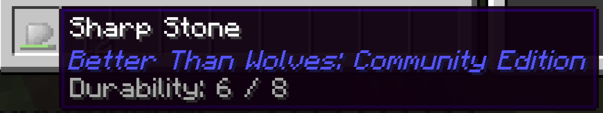 sharp stone shown with 6 / 8 durability