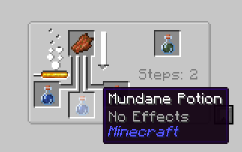 hunger potion crafting recipe: rotten flesh in mundane potion
