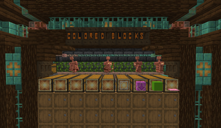 A sorting system using item frames and shelves as decor