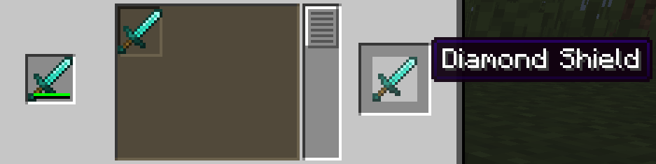 Using the stonecutter to convert a diamond sword into a diamond shield