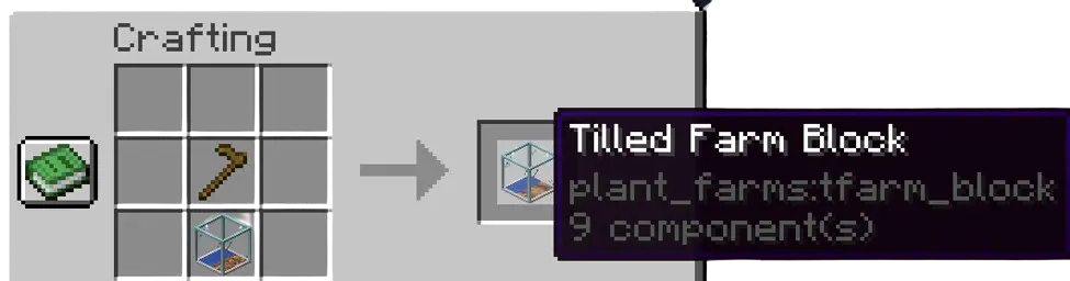 Alternate crafting recipe for the tilled farm block