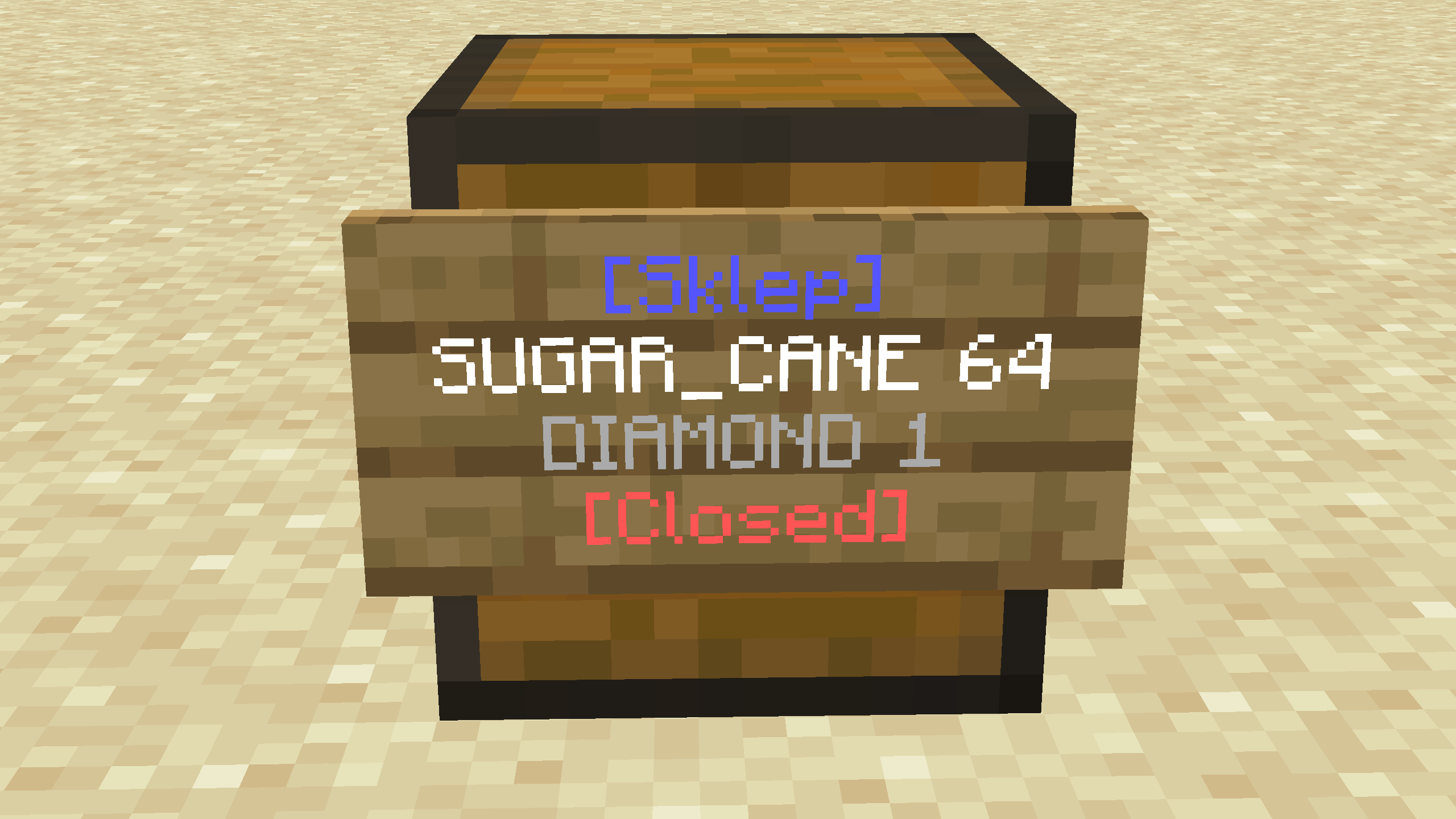 Screenshot showing closed chestshop (without items inside)
