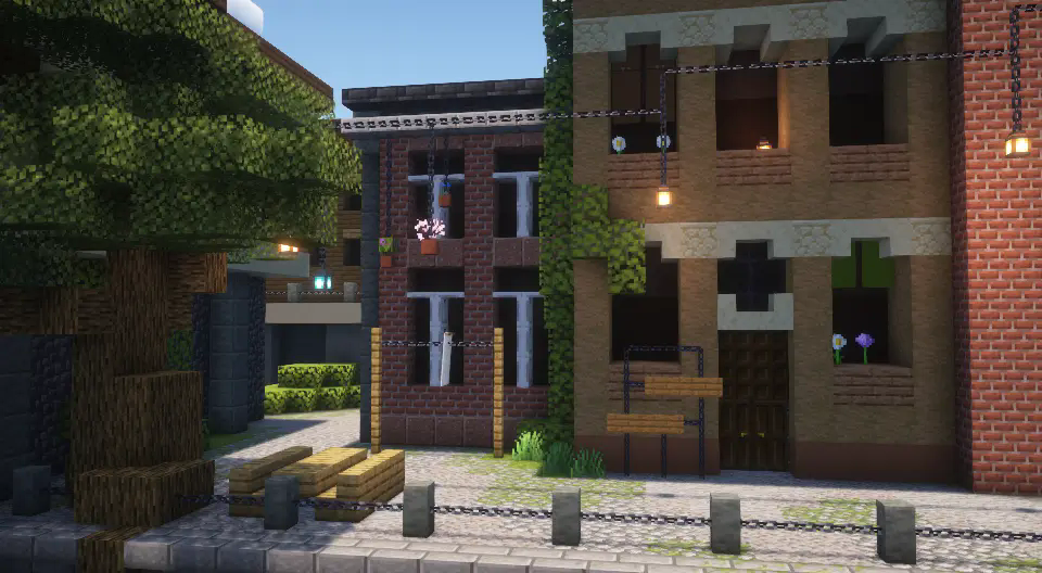 A scene showcasing some different uses for the custom chains