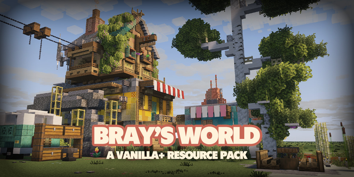 Minecraft build showcasing the resource pack. Header image.