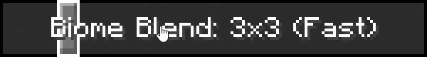 A screenshot of the "Biome Blend" slider with Vanilla snapping.