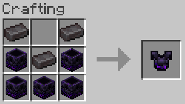 Crafting recipe for the giant chestplate using netherite and respawn anchors.