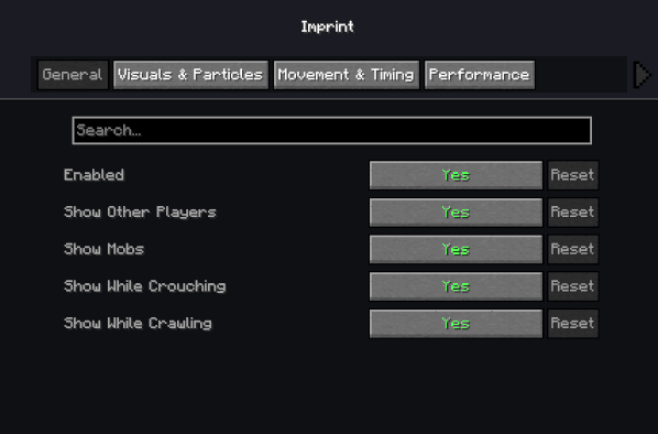 Config menu