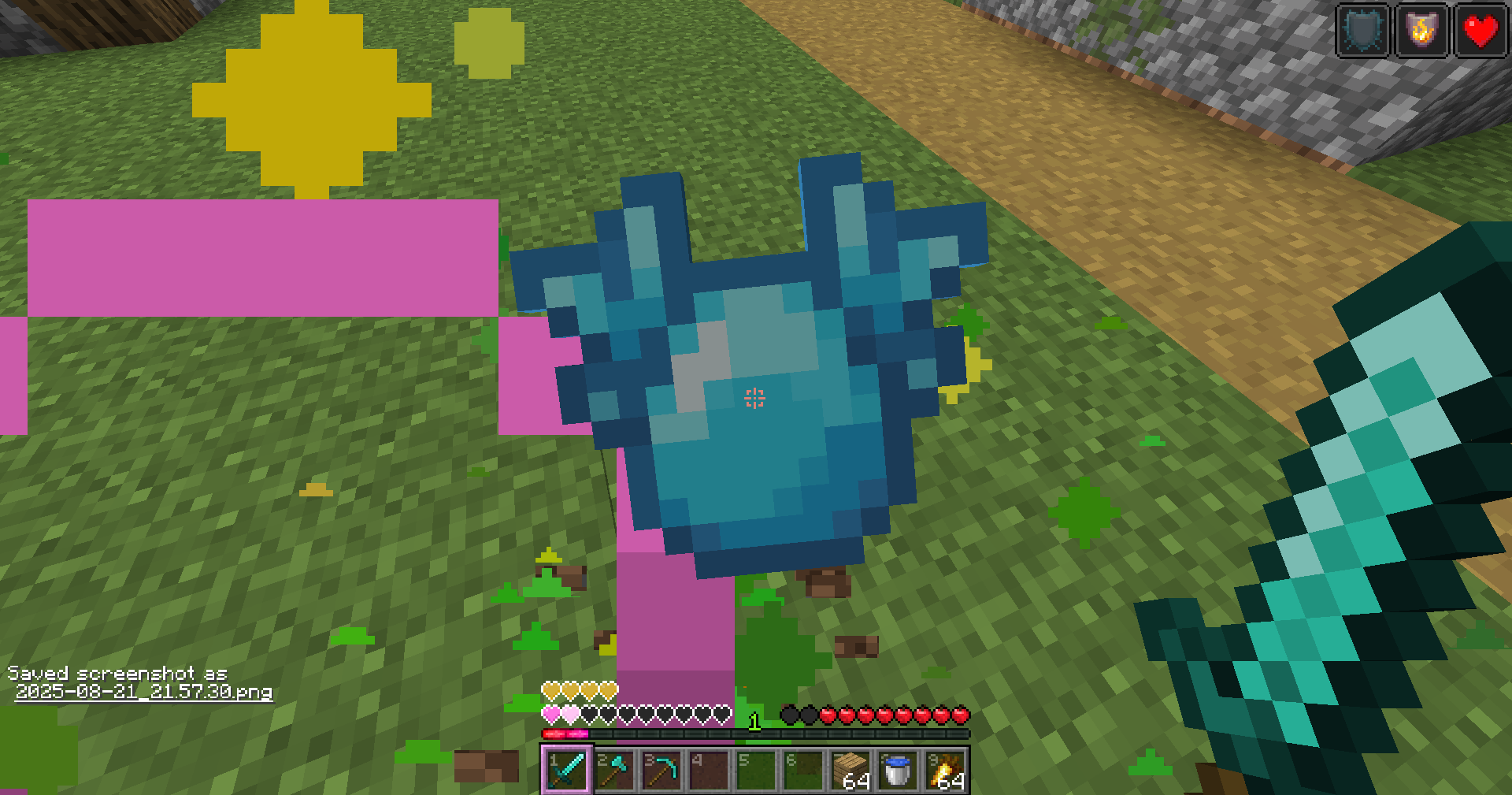 a screenshot of a custom totem being used (allay variant)