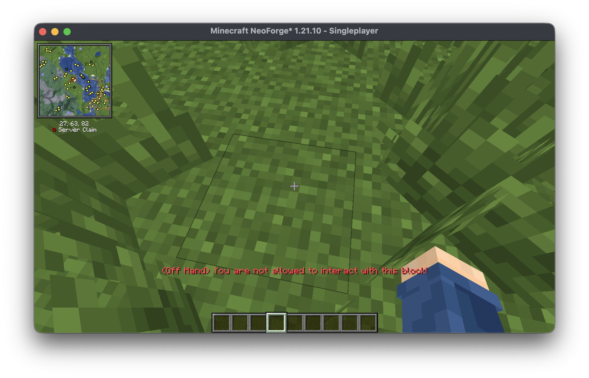 Claim warning in the action bar