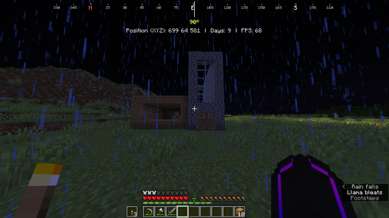 This is feature adds the simple linear compass, position, days, and FPS.