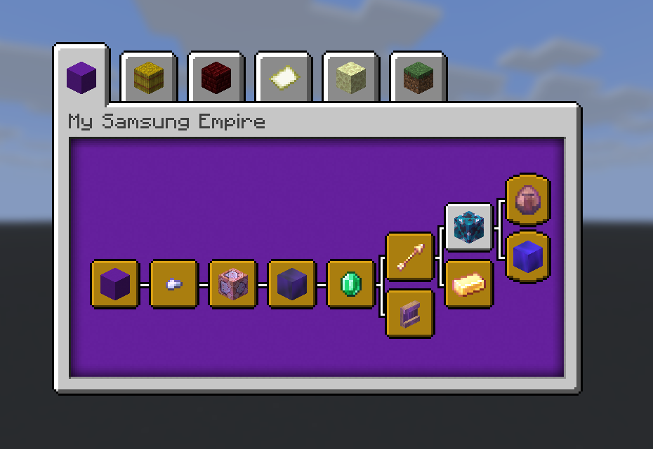 The changed Advancements tab in 1.1