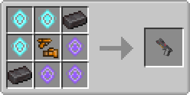 Recipe for the Roterstern, Essence of Hope top left, Essence of Hope top middle, Netherite Ingot top right, Essence of Hope middle left, Illegal Gun Parts middle, Essence of Despair middle right, Netherite Ingot bottom left, Essence of Despair bottom middle, Essence of Despair bottom right