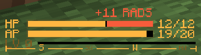 Rads visualised on Nukacraft's Fallout-style UI