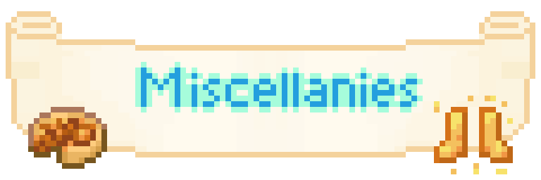 A banner that says miscellanies