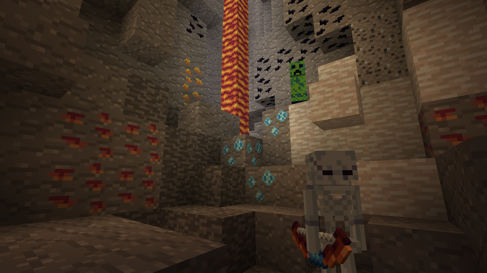 A Cave with Mobs and Ores