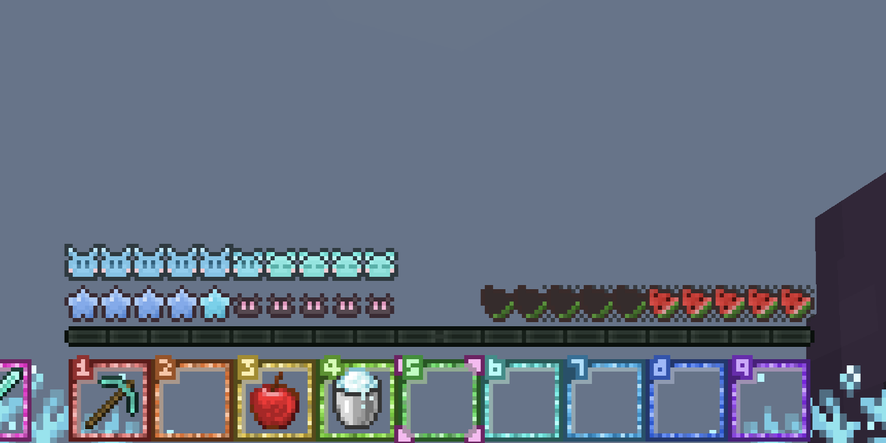 Health bar display while under the Freezing effect.