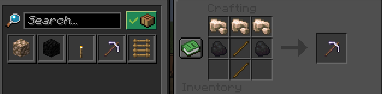 Minner Pickaxe Crafting Recipe