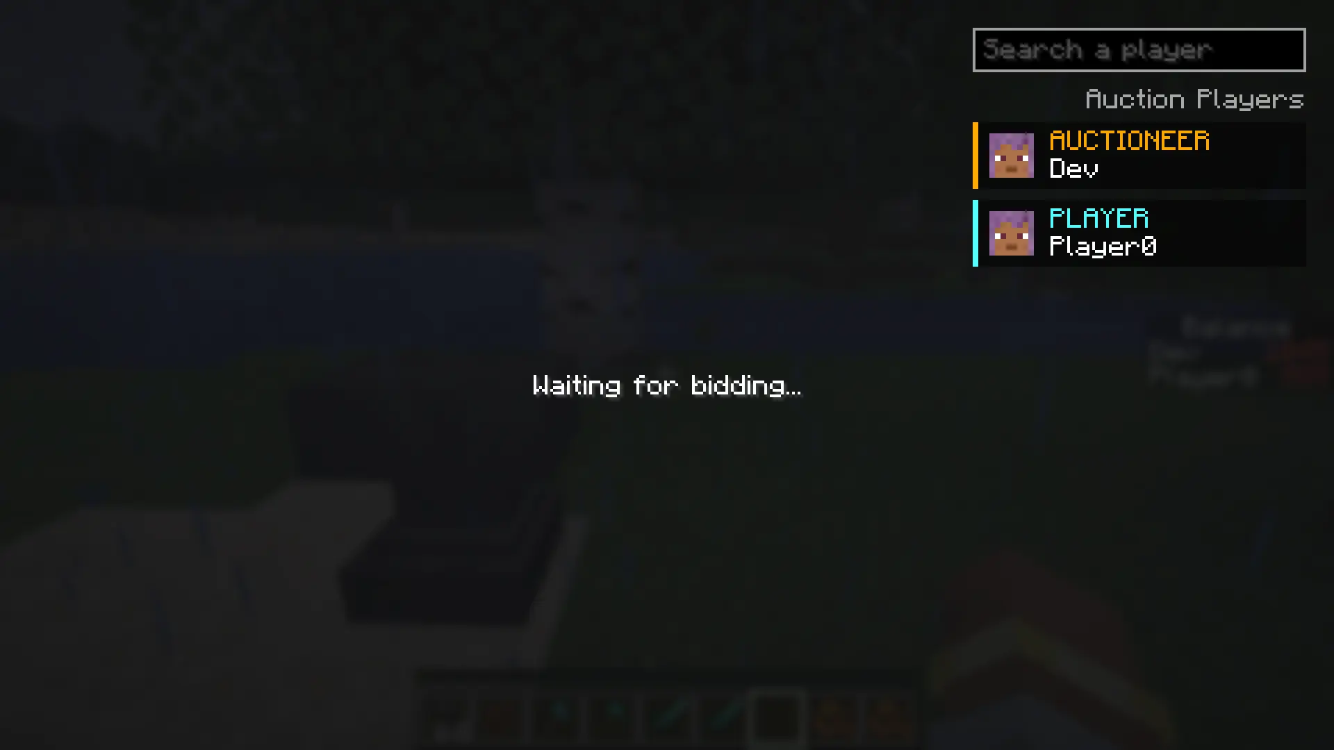 Screenshot of auction waiting screen