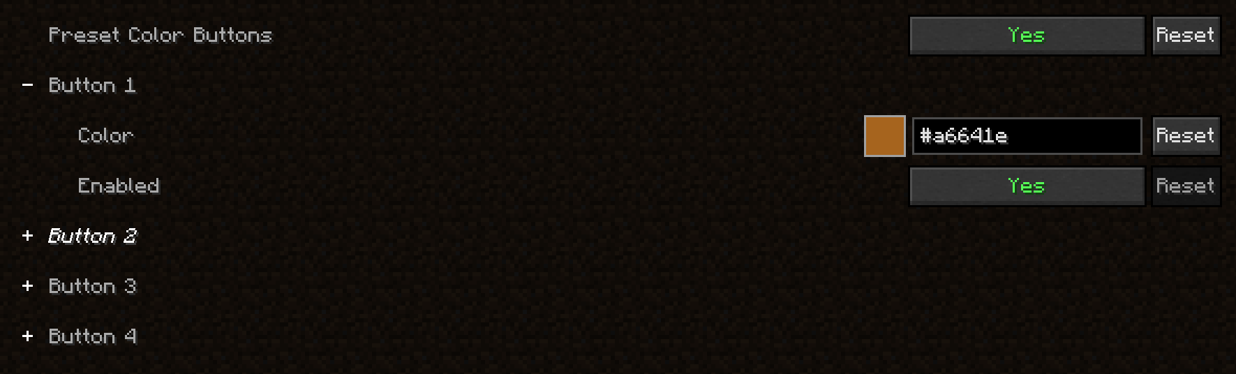 preset color config