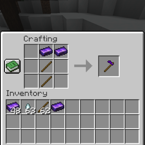 Crafting an Obsidian Hoe