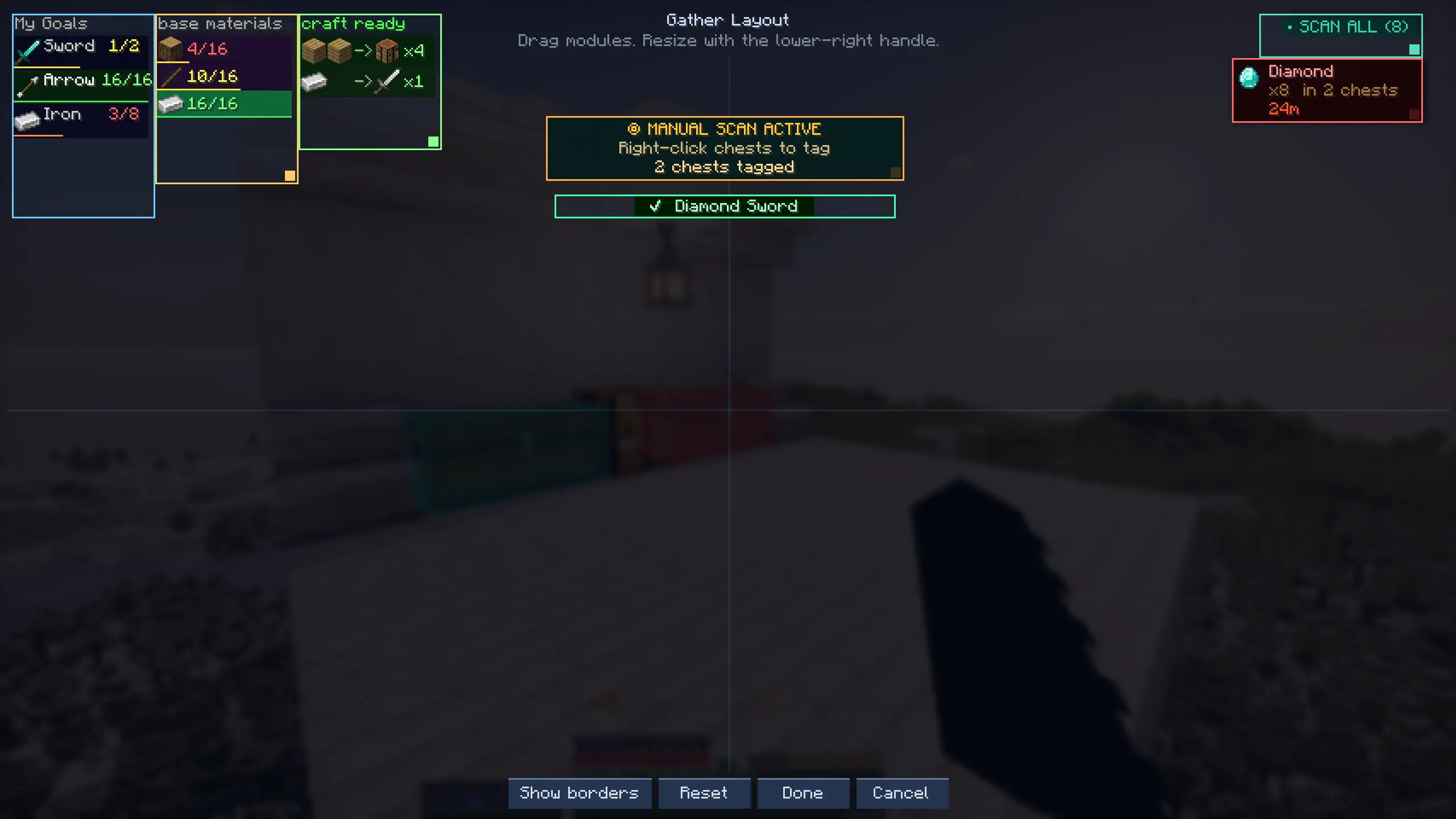 HUD layout editor showcase showing draggable and resizable HUD modules