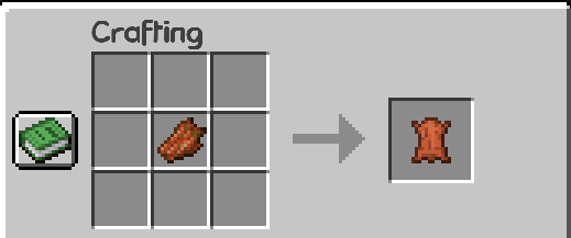 Another way to create leather when the custom crafting config has been changed depicting 1 rotten flesh making 1 leather