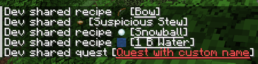 Different shared things in chat