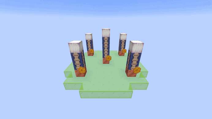 Variants of copper blocks at the base of the structure