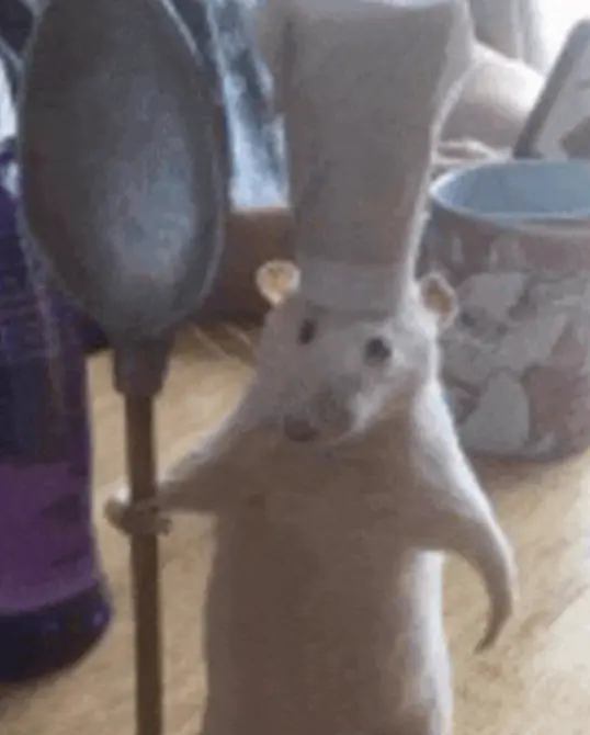 mouse holding spoon