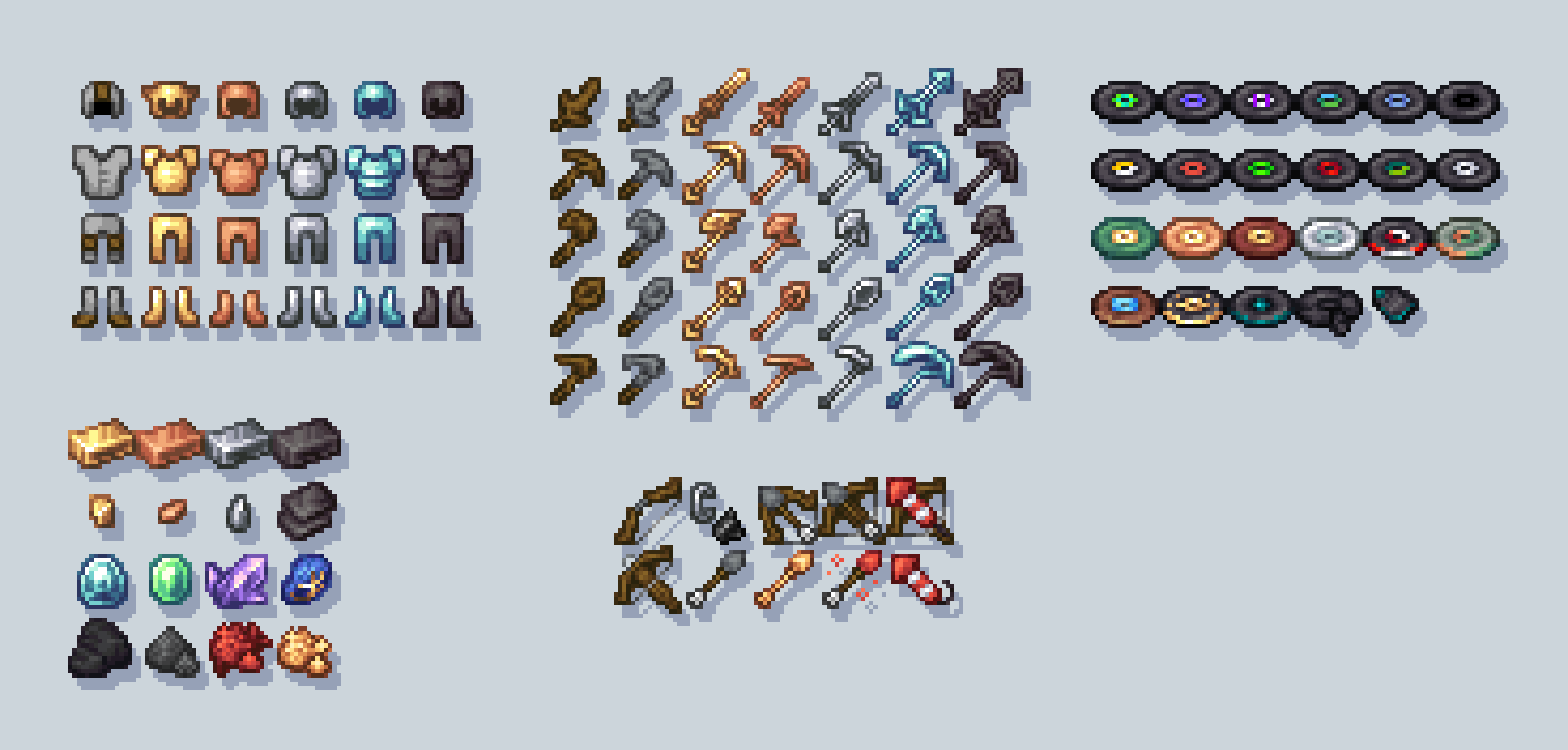 The current items in the pack