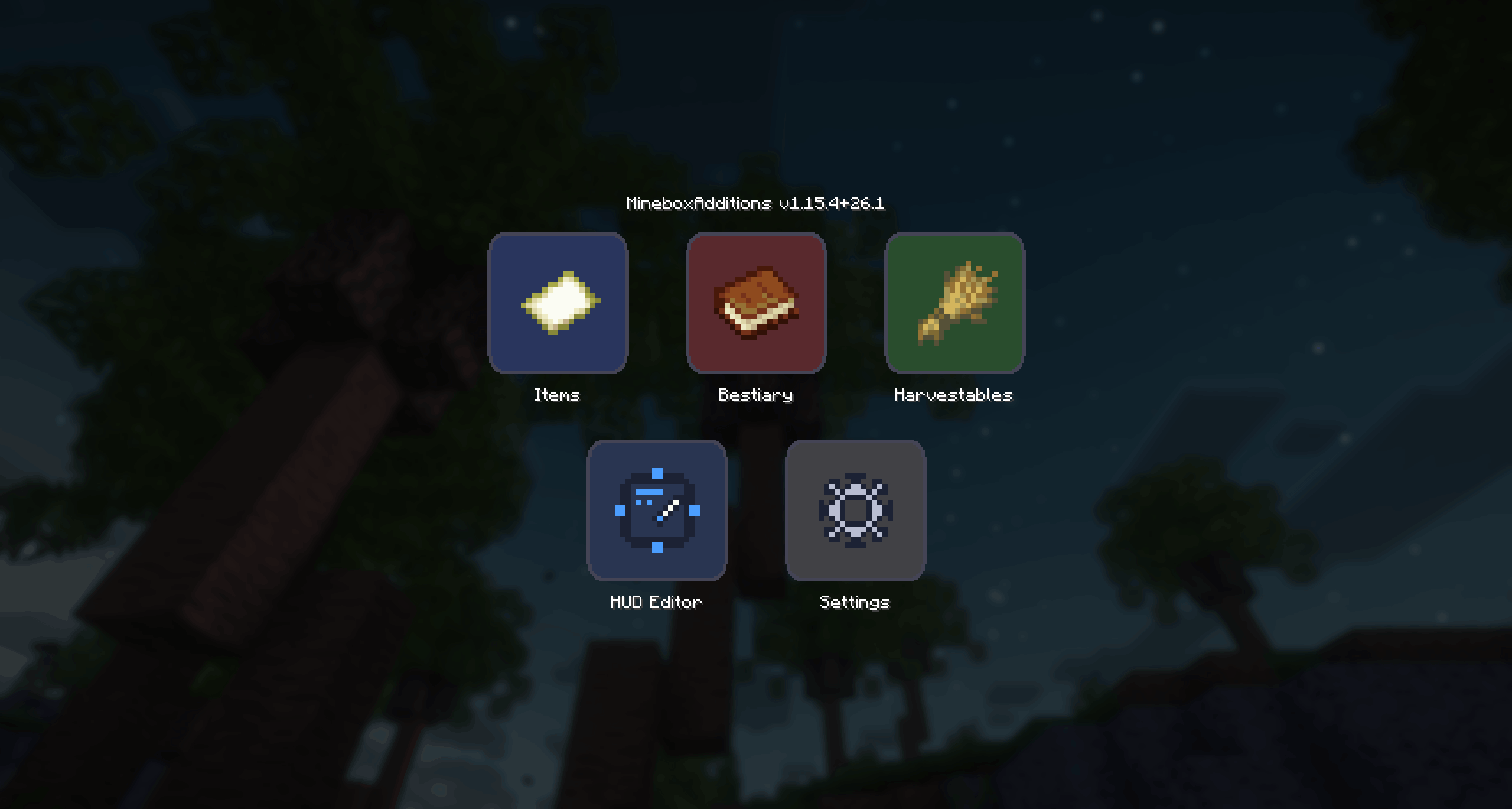 MineboxAdditions menu