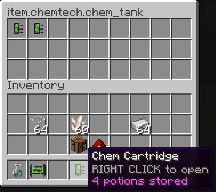 Chem Tank Menu