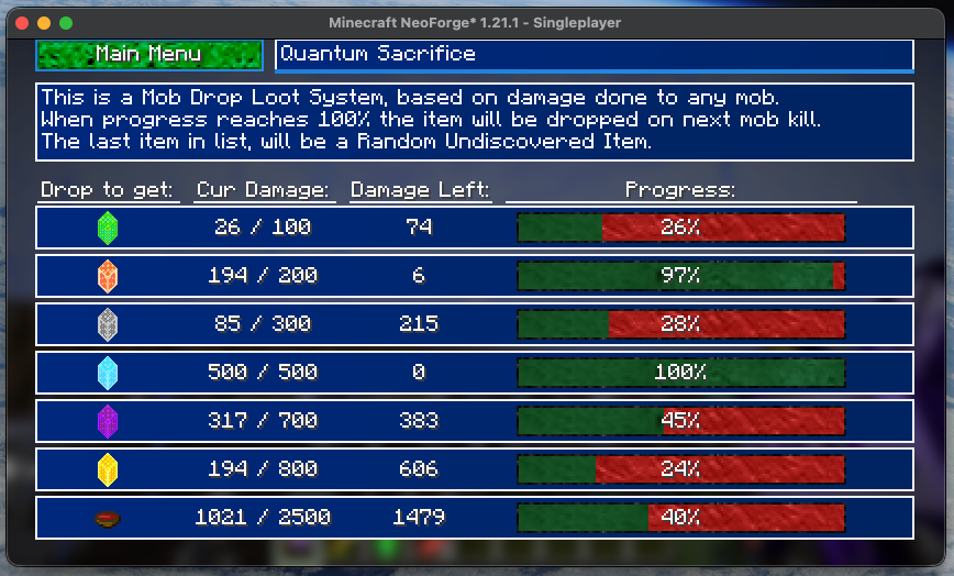Quantum Sacrifice Screen
