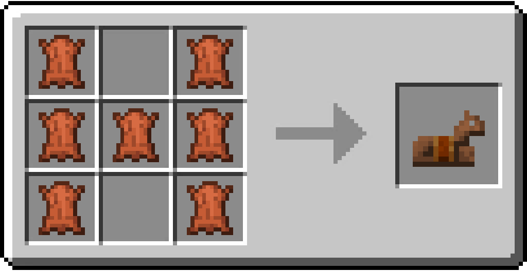 You can craft leather, copper, iron, golden, and diamond horse armor using their corresponding materials.