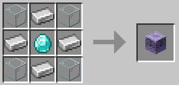 The crafting recipe for a waypoint block