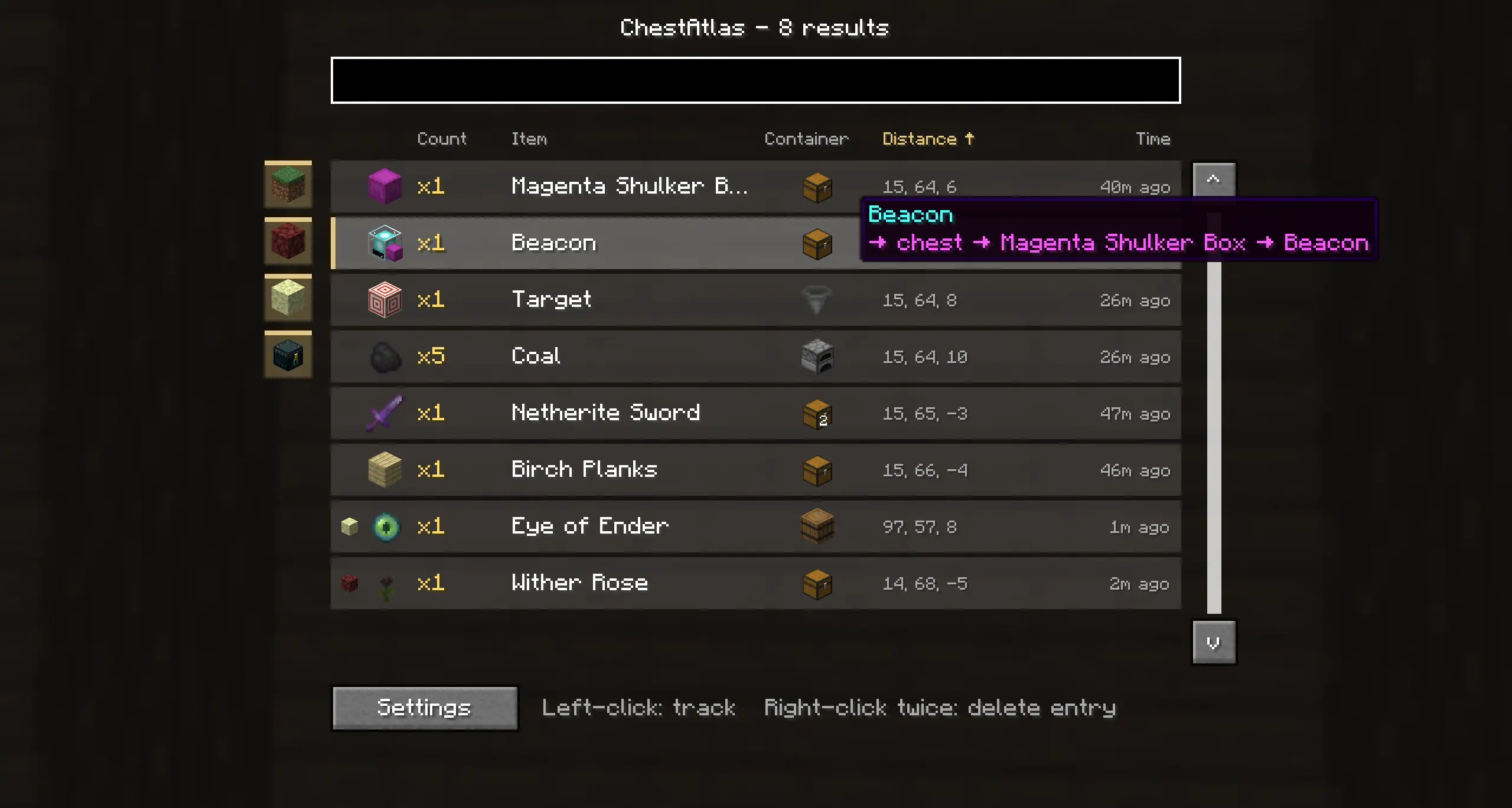 Item in shulker in chest