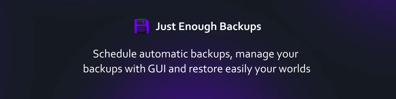 Just Enough Backups Banner