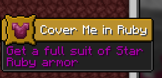 Advancement for full Star Ruby Armor