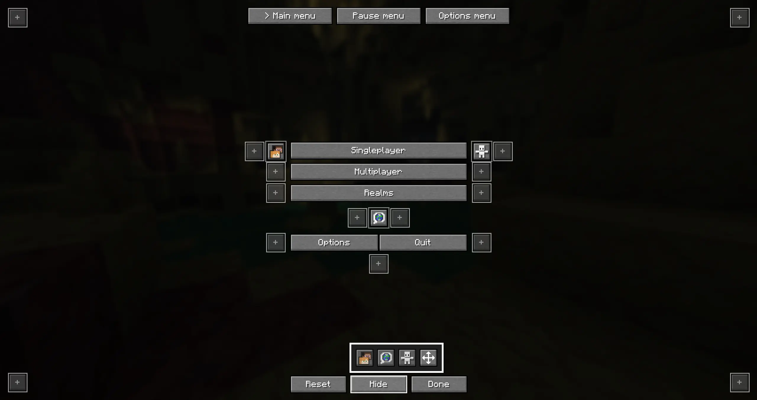 hide button