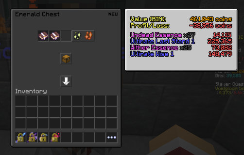 A Picture Of the Dungeon loot profit checker GUI