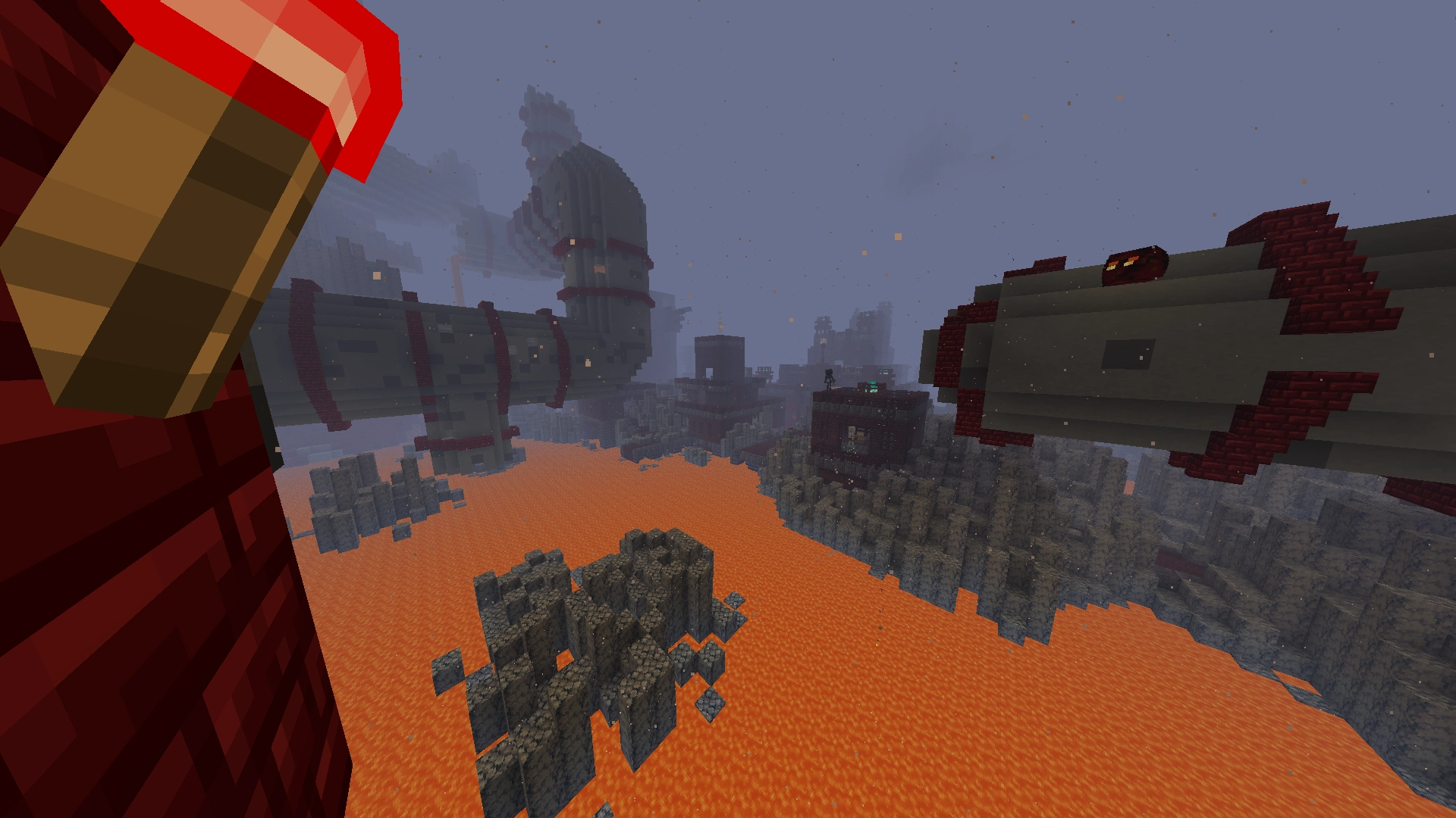 estructura de tubos en el nether