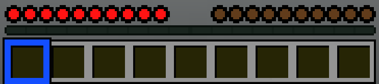 The simplified hotbar
