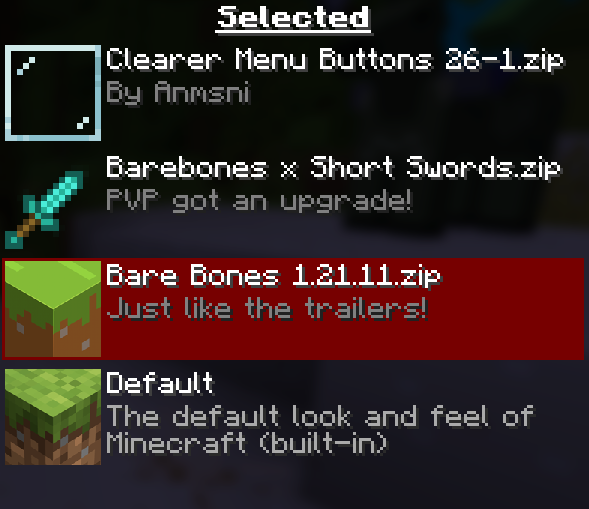The pack above Barebones