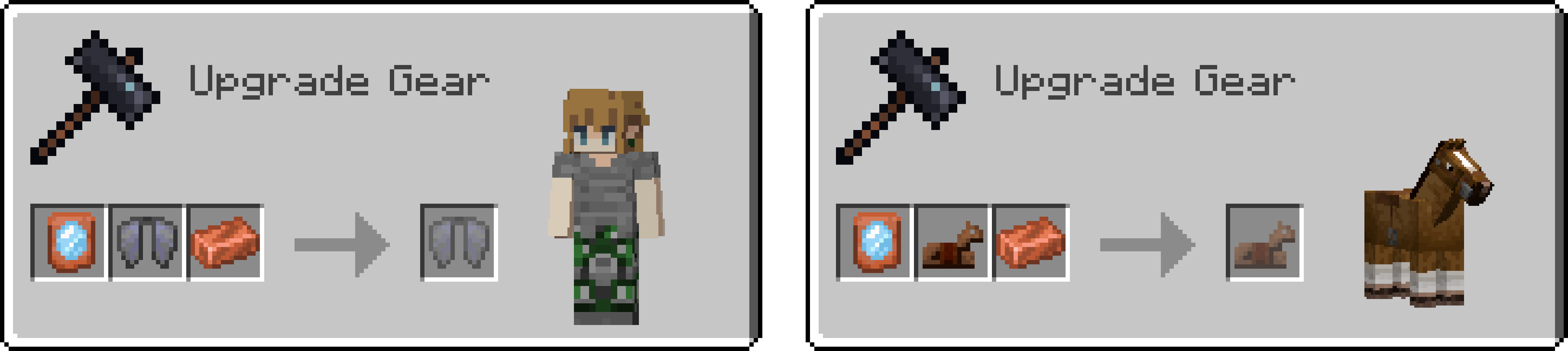 This gif shows the smithing recipes