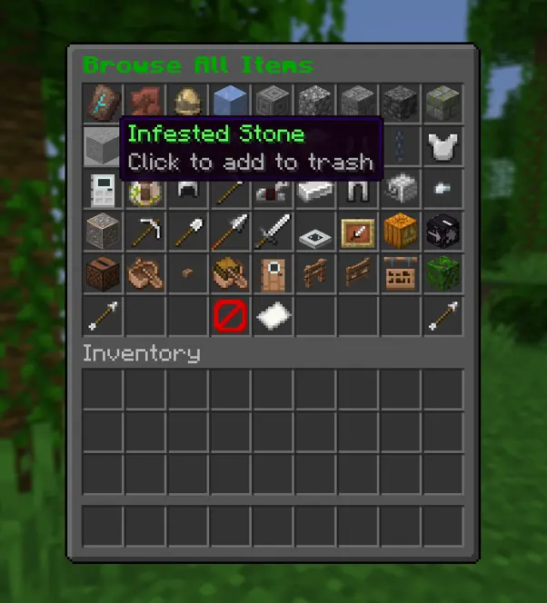 Browse Items to Trash in the GUI