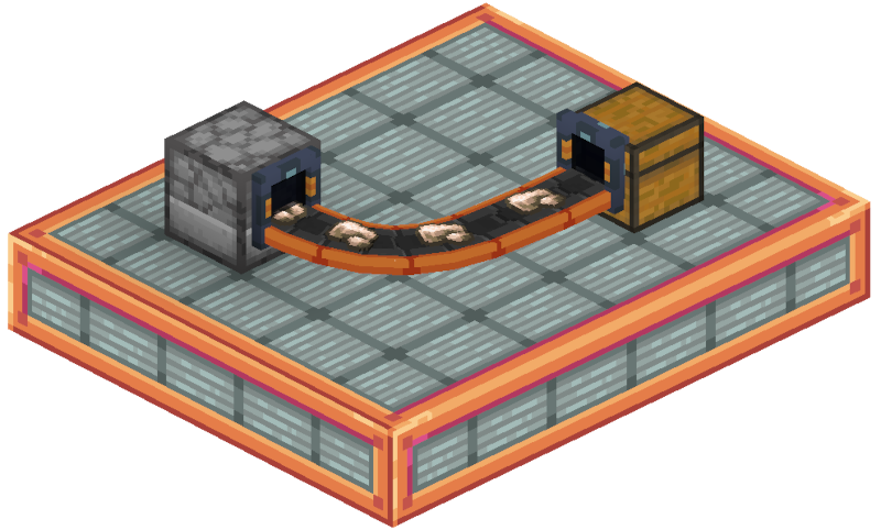 Belt connecting chest and furnace