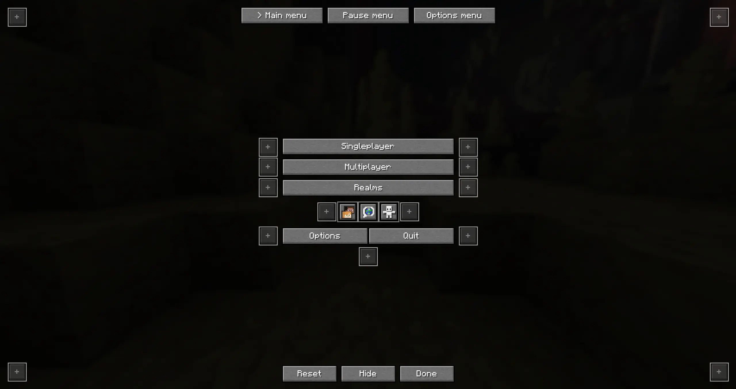 Main menu screen