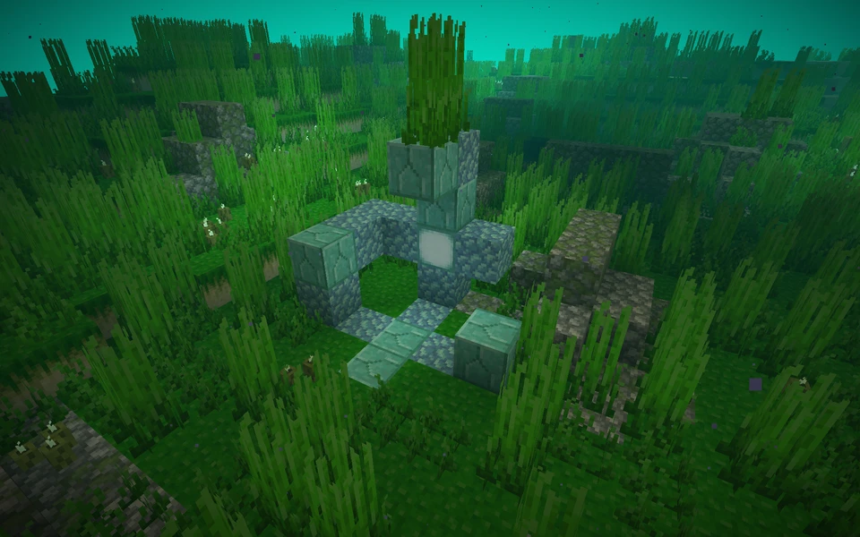 Partialy destroyed conduit in the seagrass meadows from spawn.