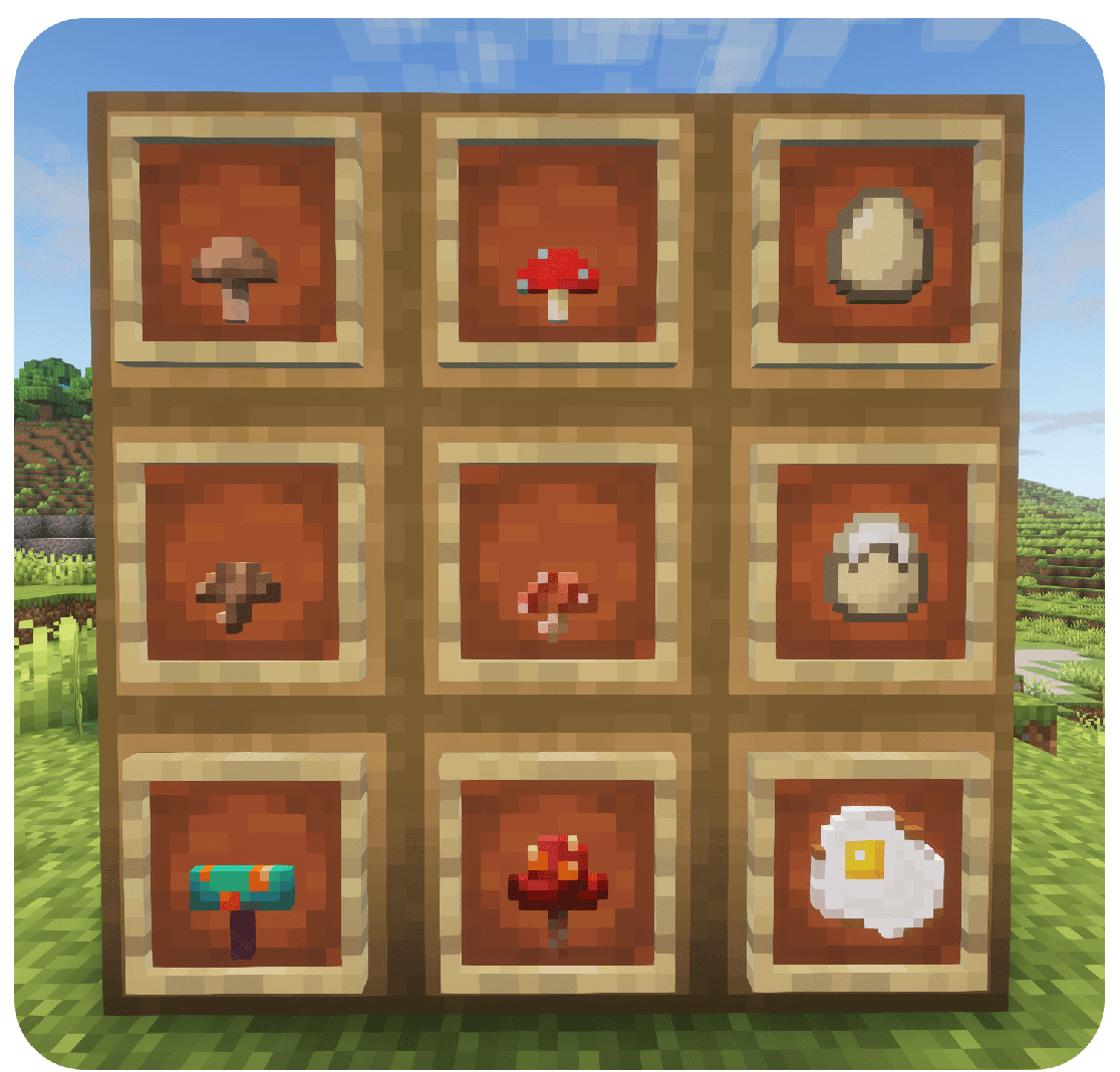 cook up! items displayed in item frames