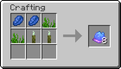 crafting recipe for warm ocean biome powder